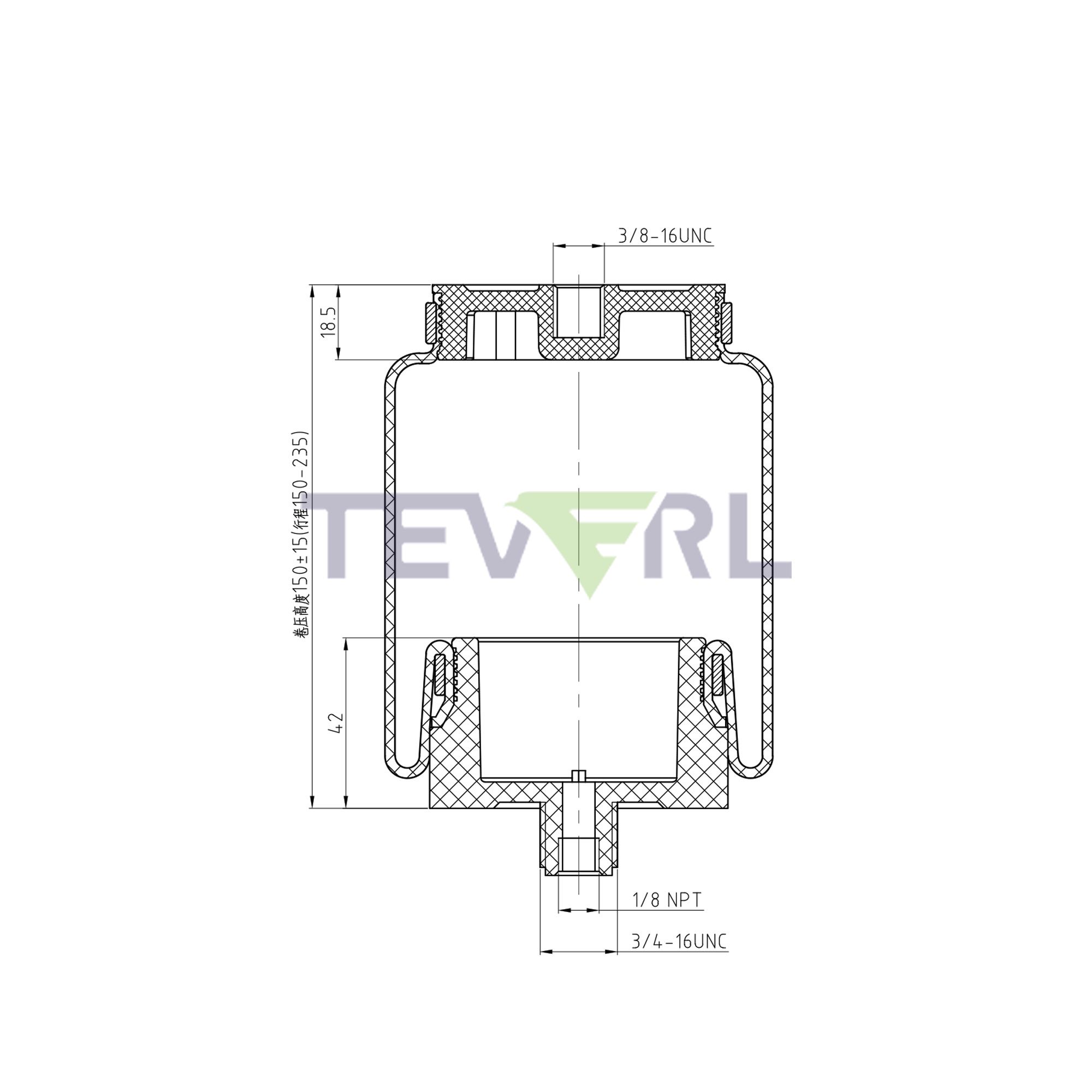 30103004 Air Spring Cabin 67770, 1S5-157, W02-358-7031