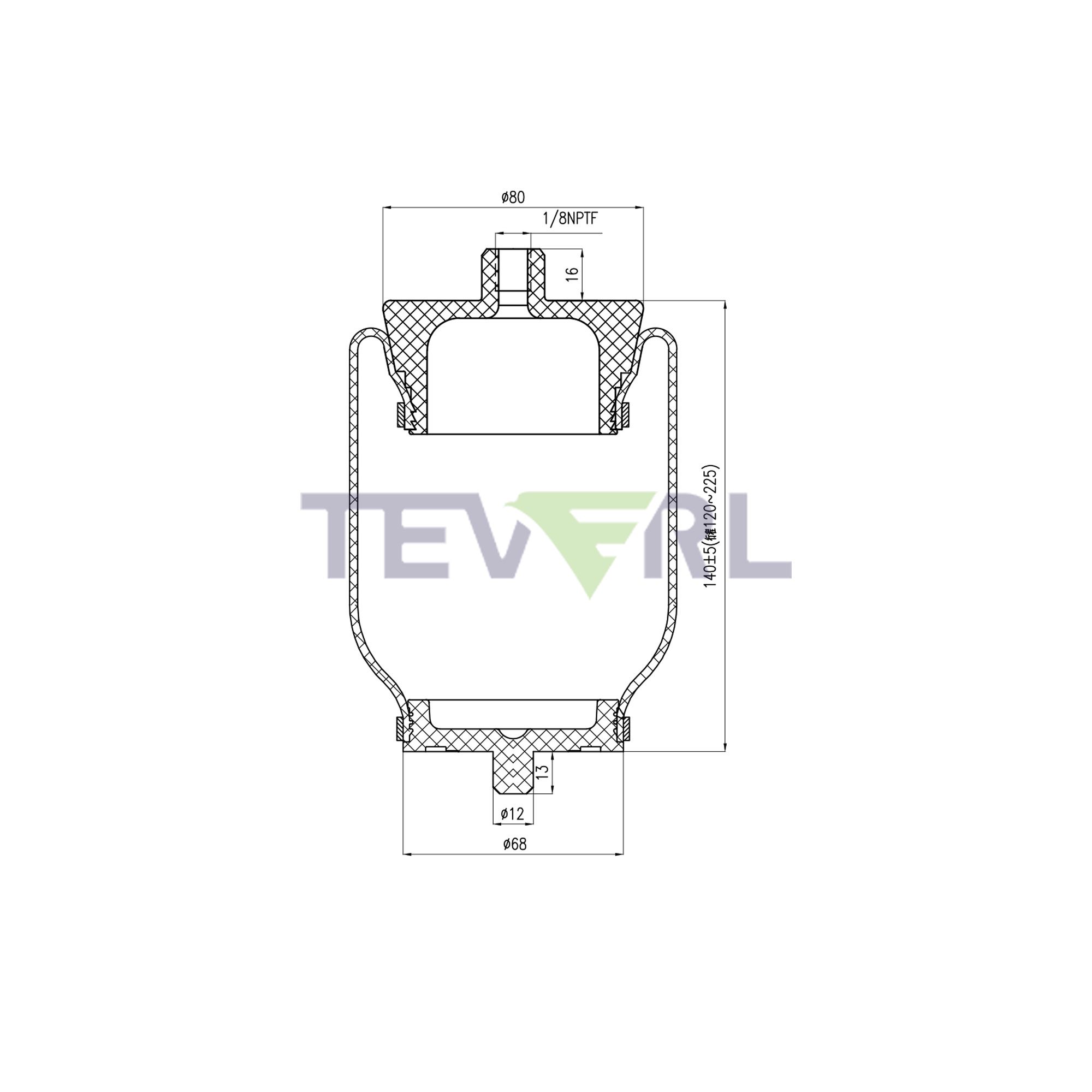 30103005 Air Spring Cabin 67636, 1S5-040, W02-358-7087