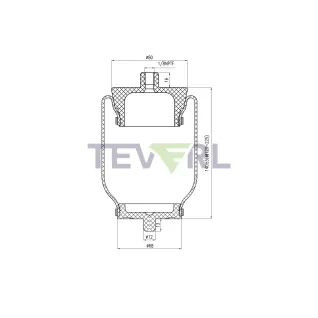 30103005 Air Spring Cabin 67636, 1S5-040, W02-358-7087