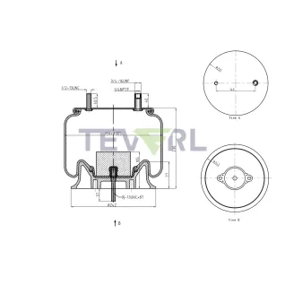 30103008 Air Spring Rolling Lobe 64456, 1R12-508, W01-358-8204