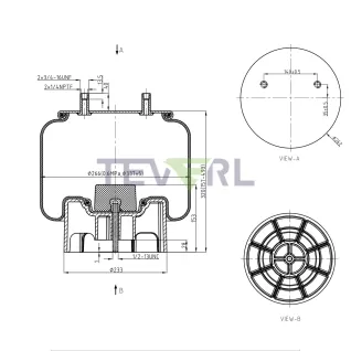 30103011 Air Spring Rolling Lobe 64645, 1R13-159, W01-358-8709