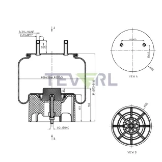 30103012 Air Spring Rolling Lobe 64636, 1R13-140, W01-455-8727