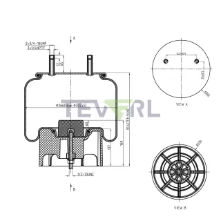 30103012 Air Spring Rolling Lobe 64636, 1R13-140, W01-455-8727