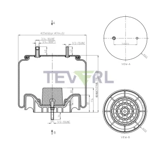 30103013 Air Spring Rolling Lobe 64420, 1R13-130, W01-358-8729