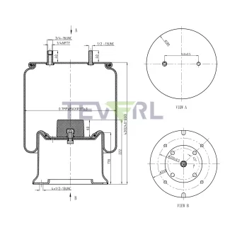 30103016 AIR SPRING 64273 ALUMIN.BASE