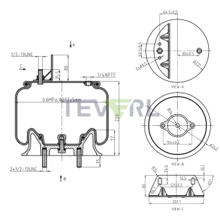 30103041 AIR SPRING LESS/BRK 64256