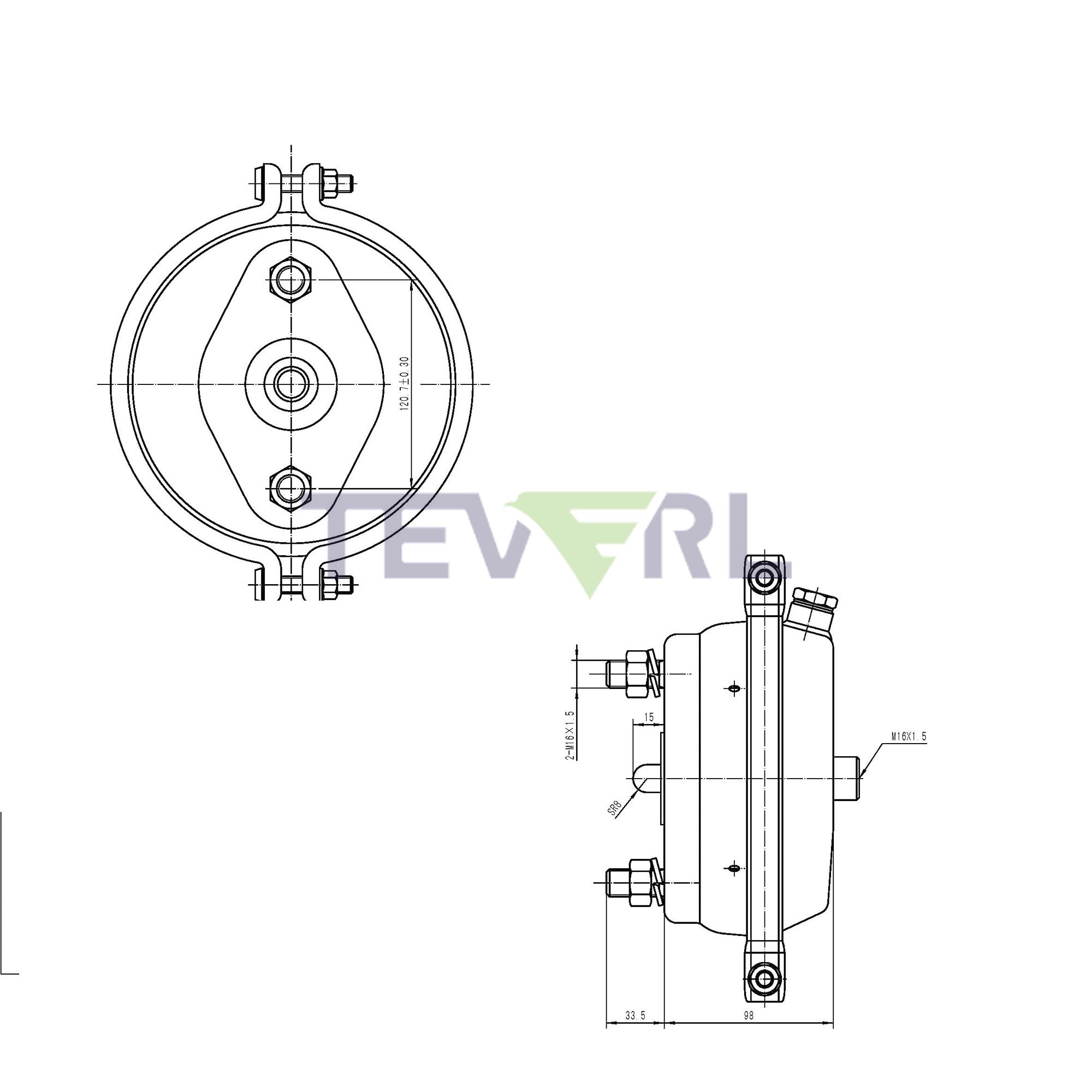 30102026 T30 Single Disc Brake Chamber