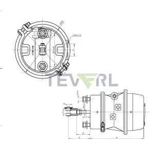 30102028 T24/30 Long Stroke Double Diaphragm Brake Chamber