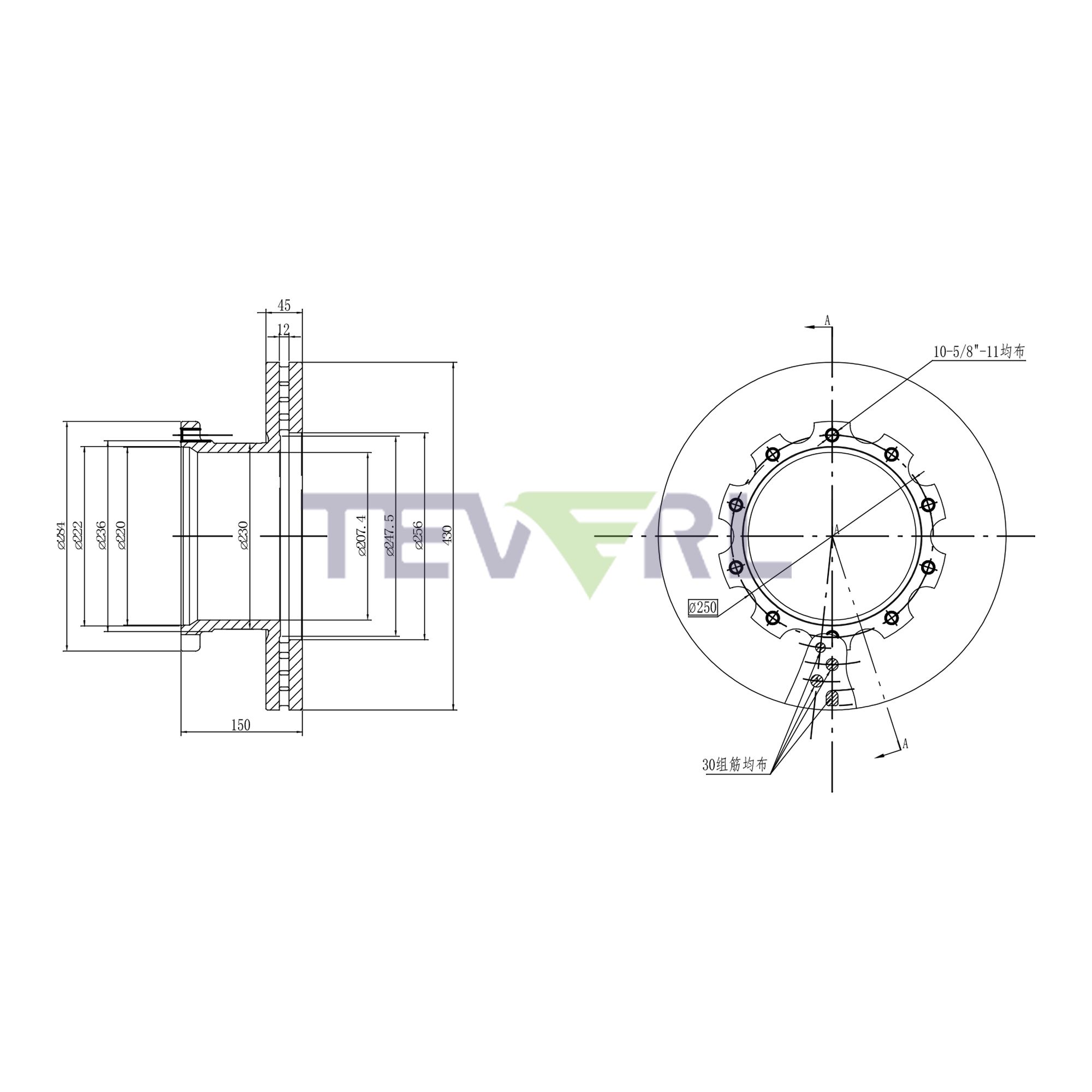 30127014 Geomet Coated Brake Rotors 16.93"X5.91"