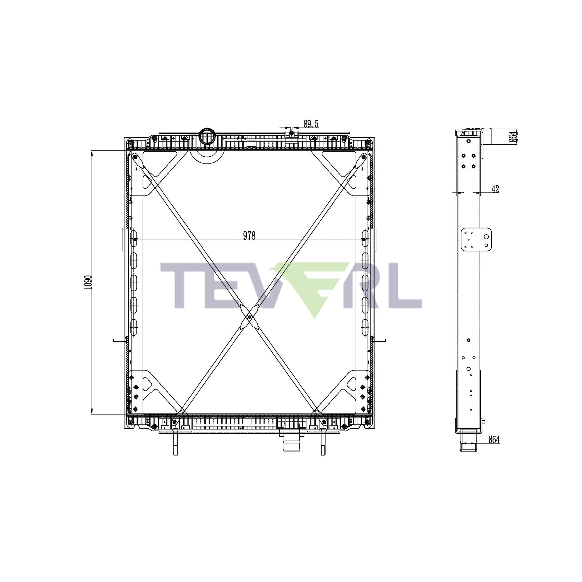 10201007 Kenworth Peterbilt Radiator