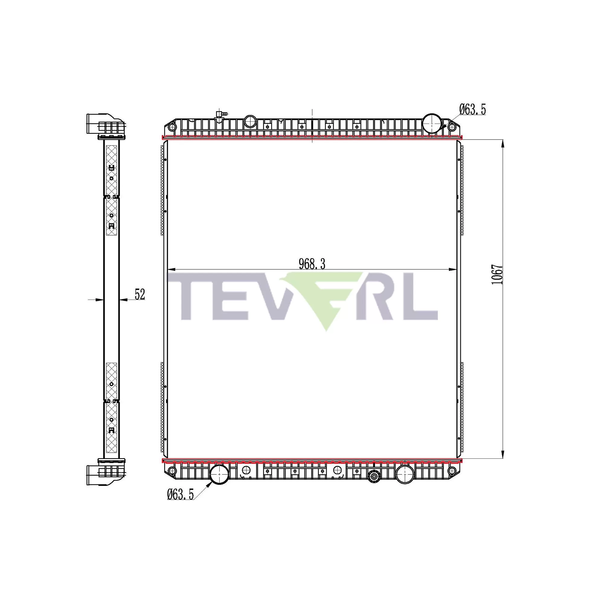 10101018 Freightliner Radiator with Oil Cooler
