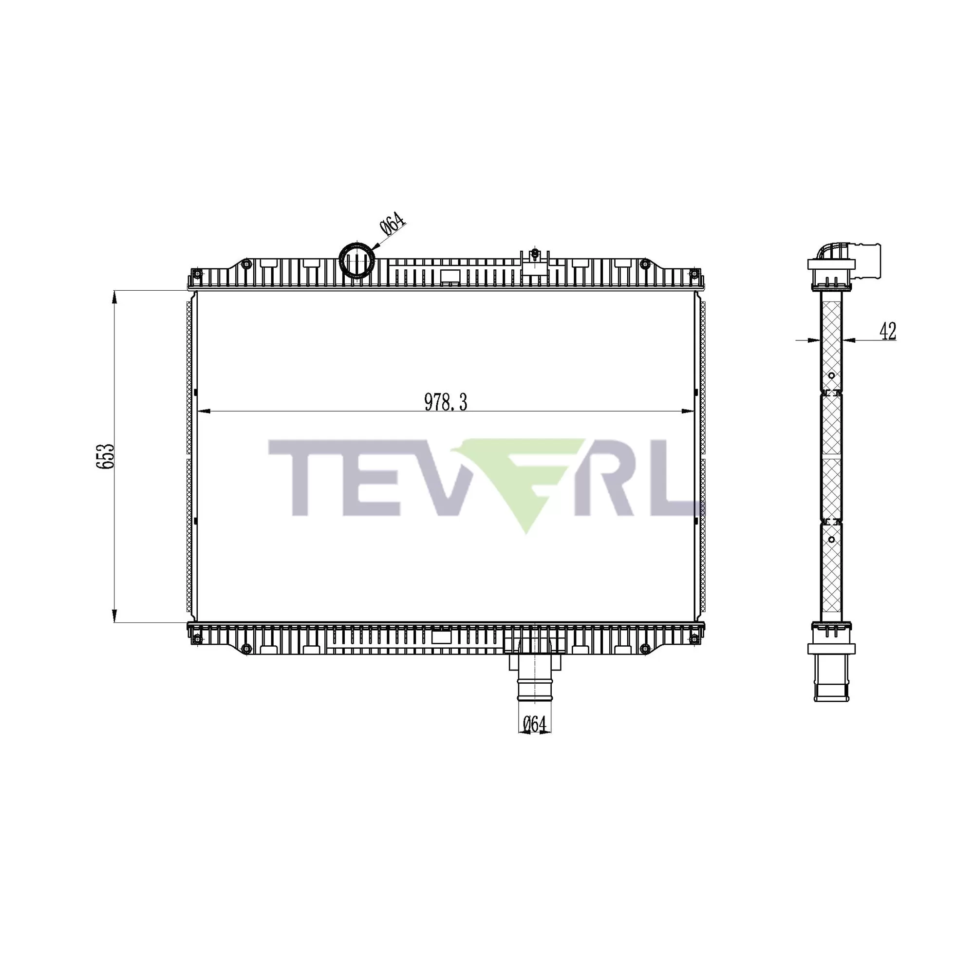 10201002 Kenworth Peterbilt Radiator