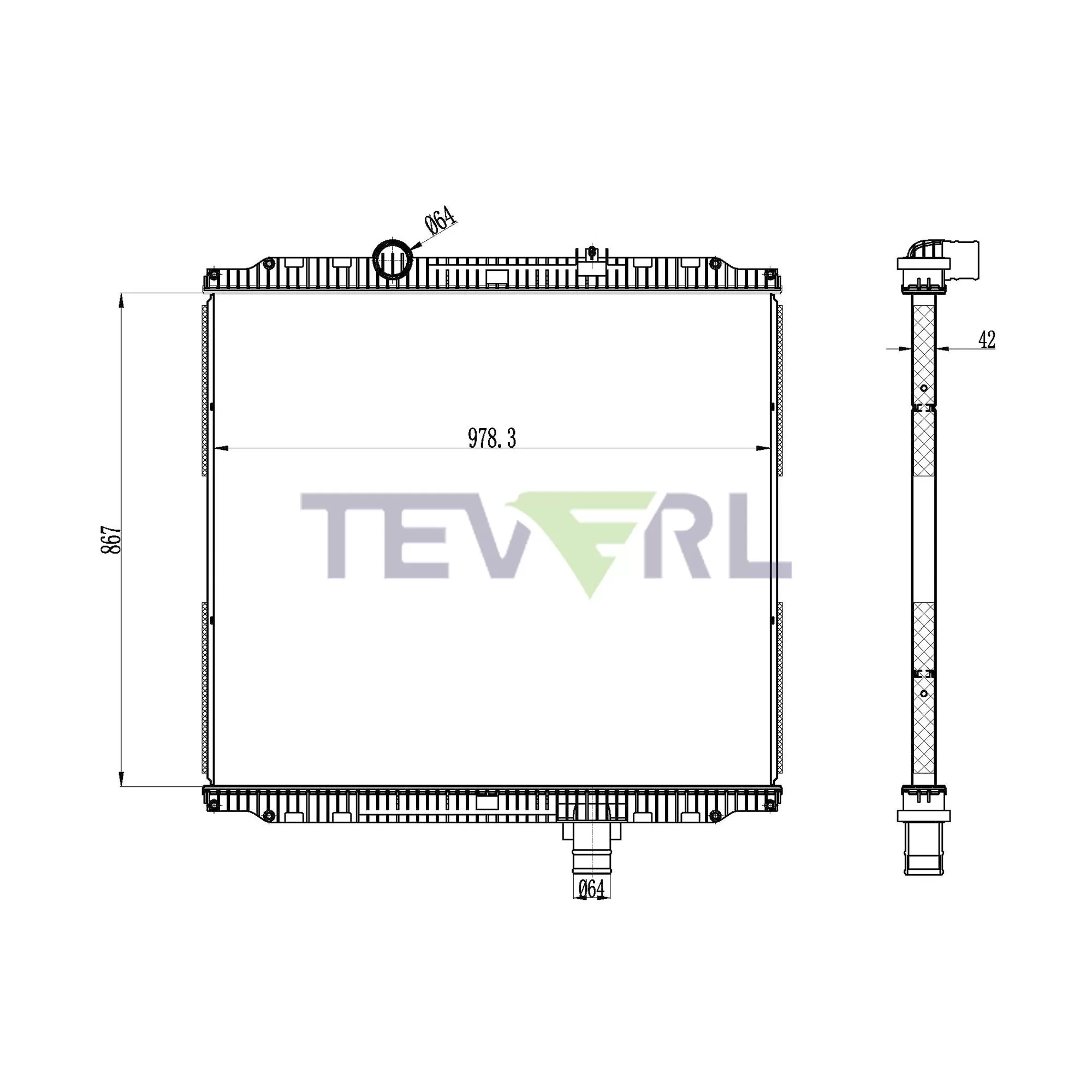 10201004 Peterbilt Radiator