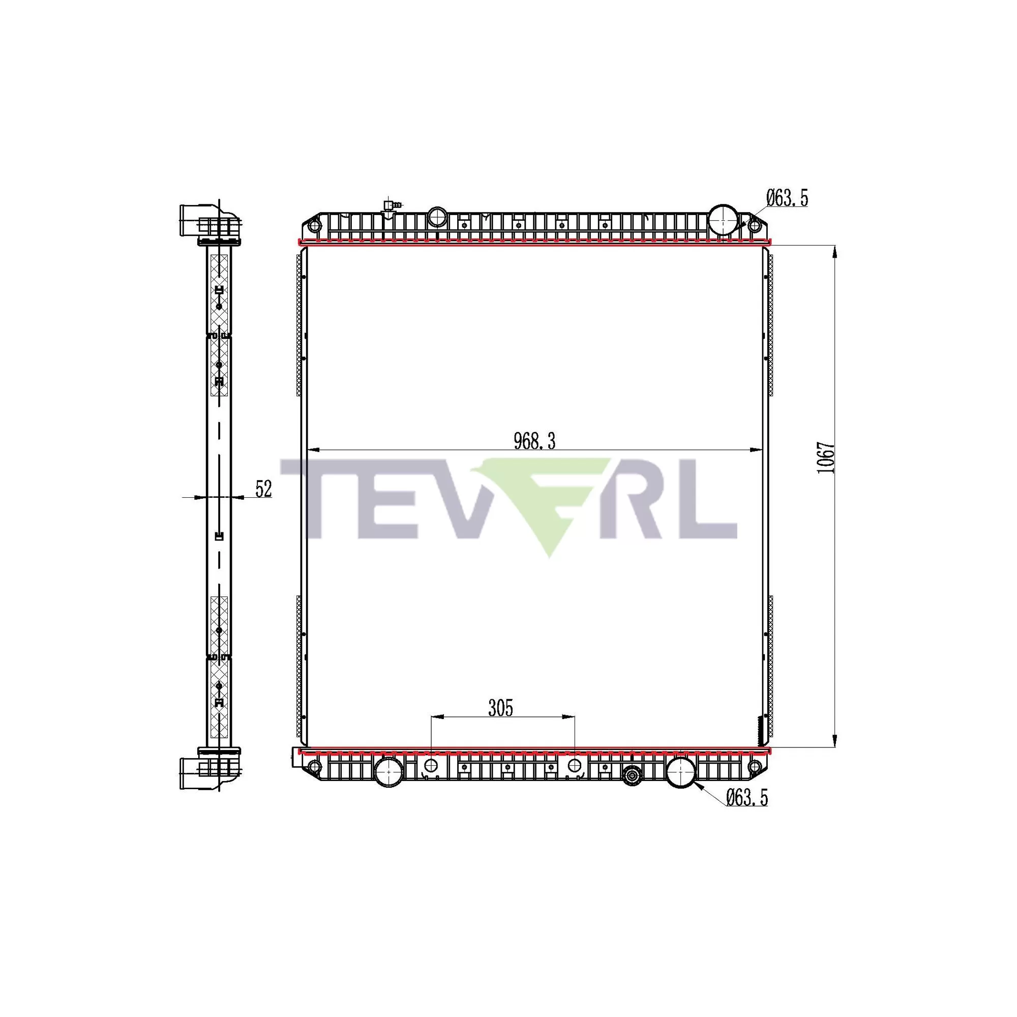 10101016 Freightliner Radiator with Oil Cooler