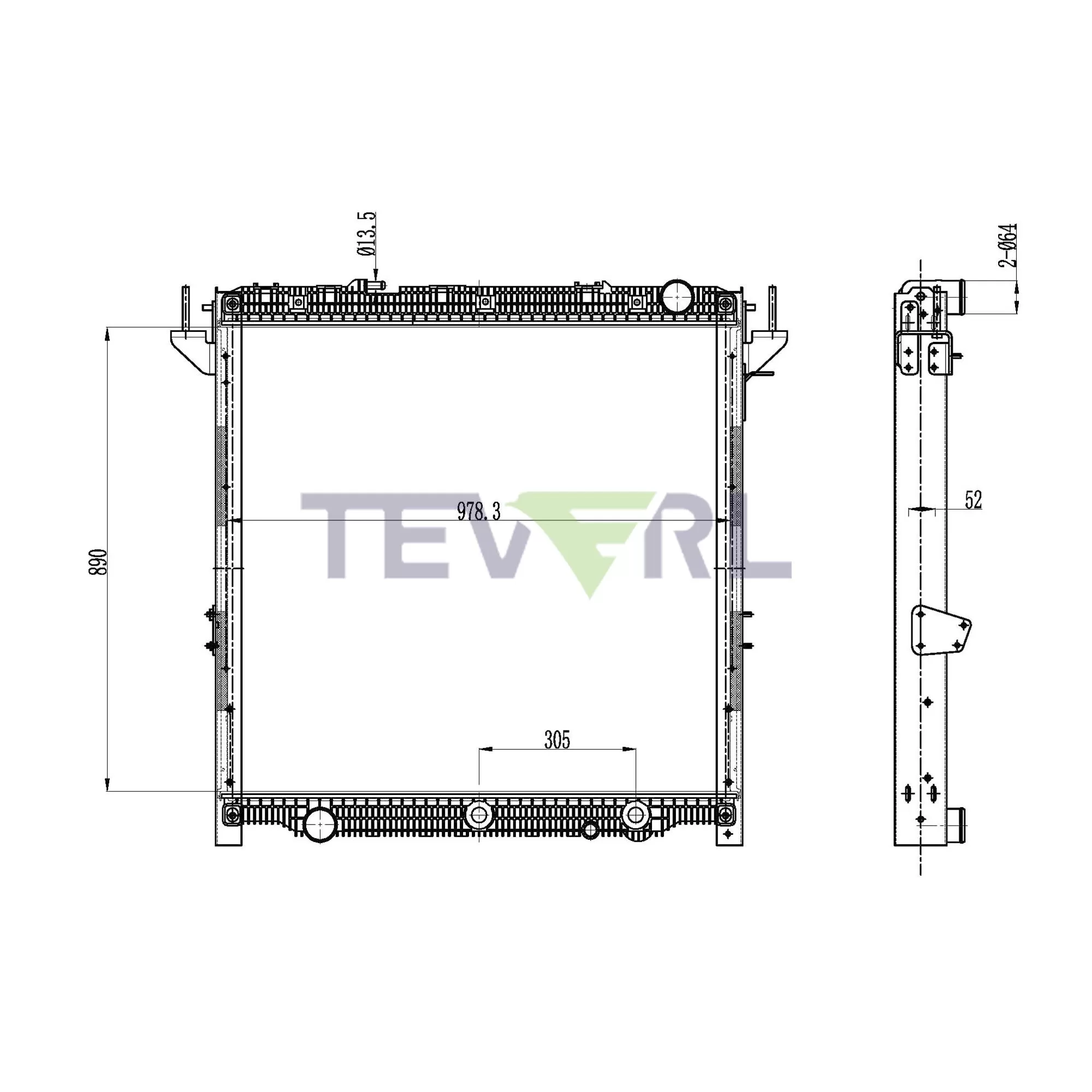 10101058 Freightliner Radiator Framed