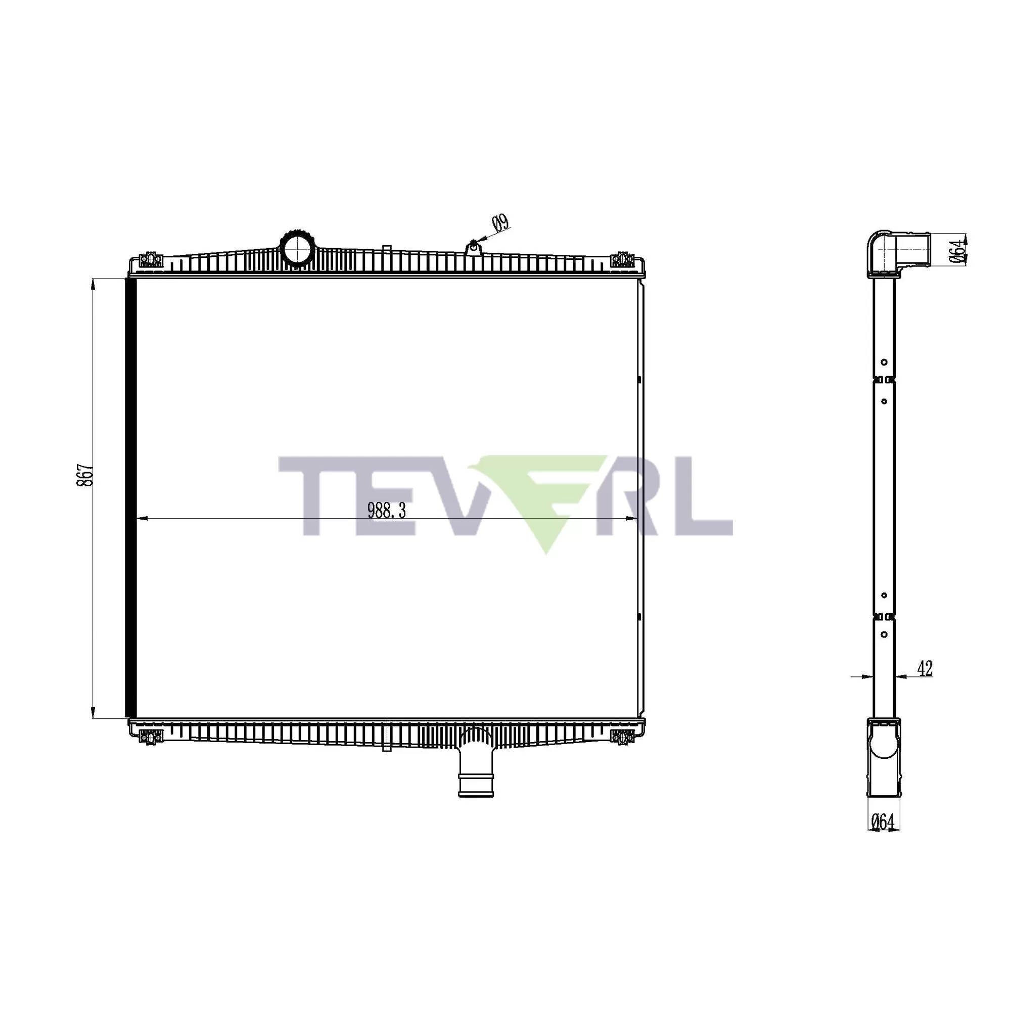 10201012 Kenworth Peterbilt Radiator