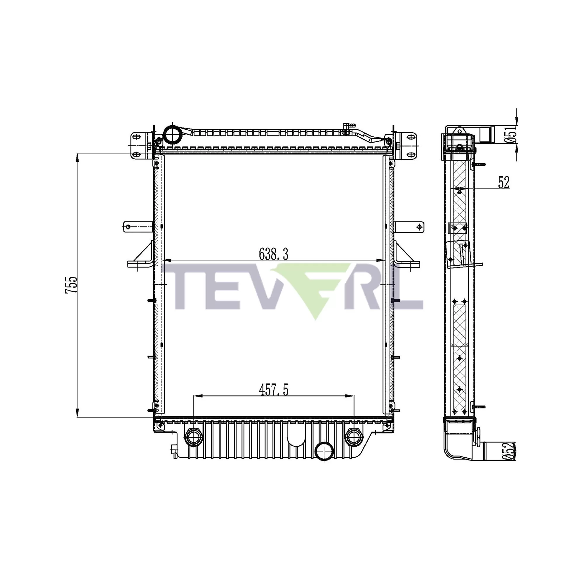 10101048 Freightliner Thomas Bus Radiator