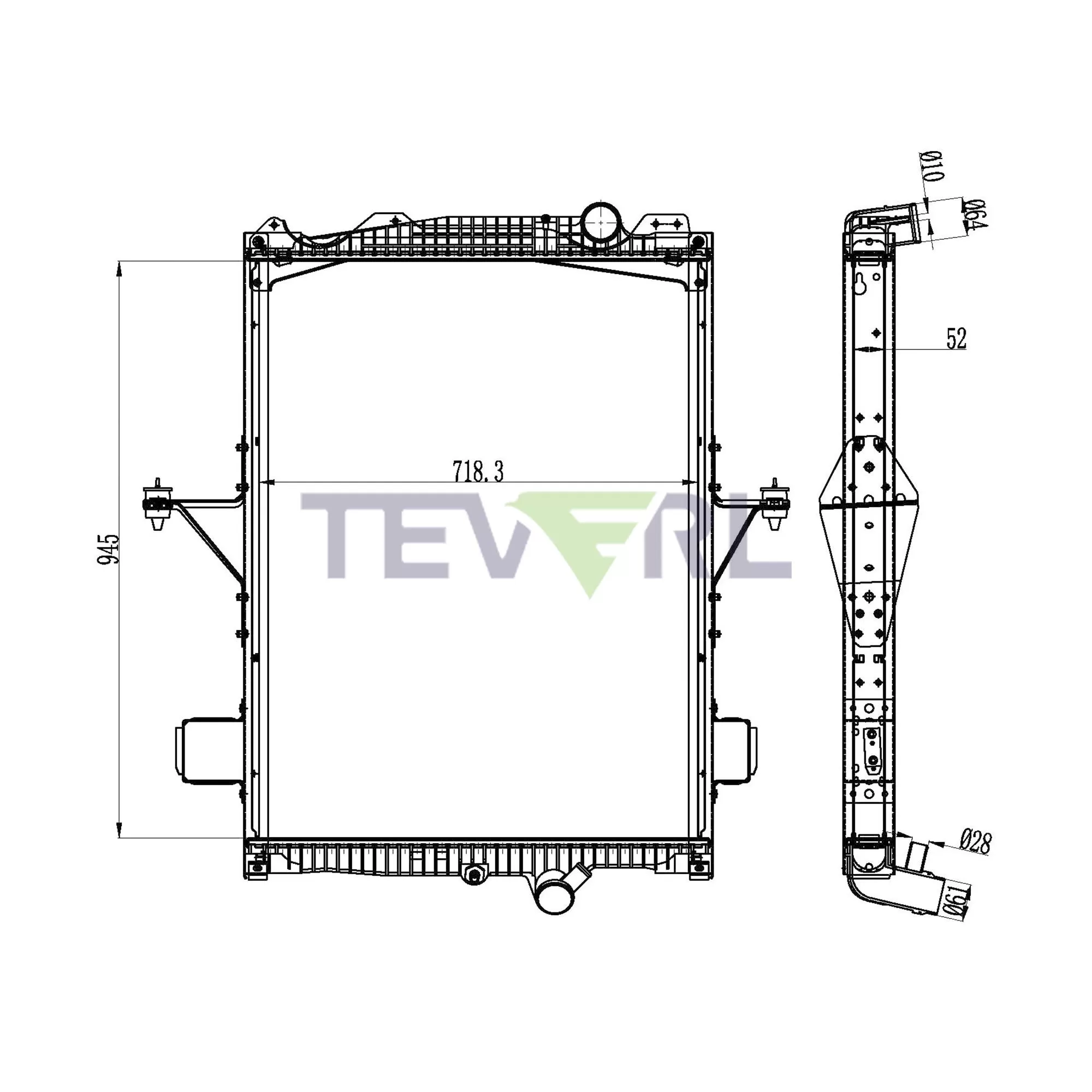 10401022 2012-up Volvo FM/FMX Euro6 Radiator with frame