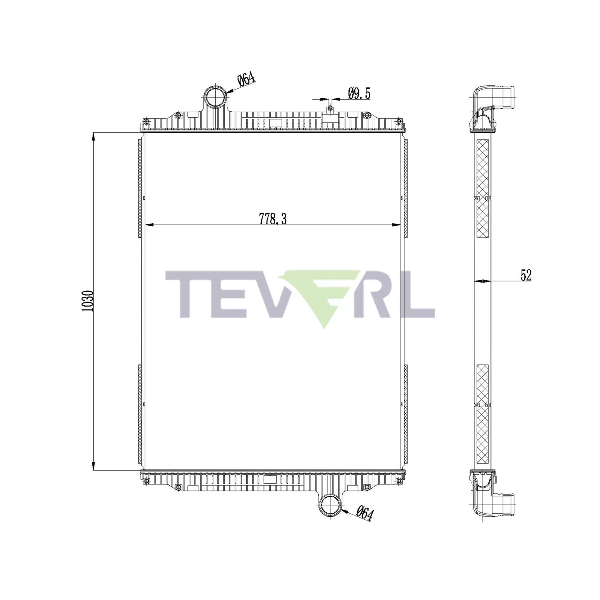 10201010 Kenworth Peterbilt Radiator