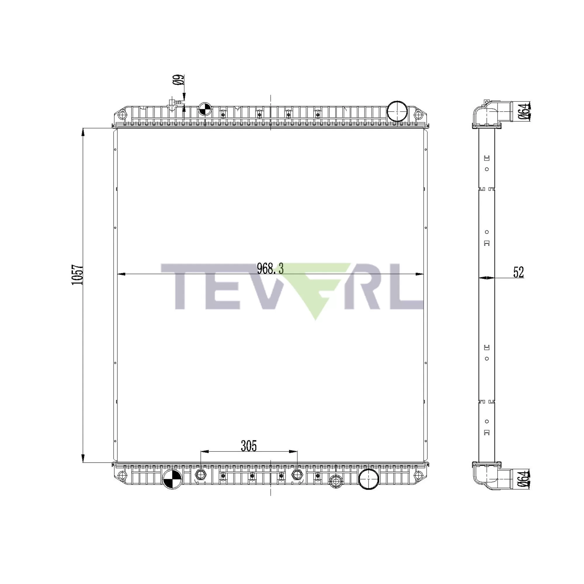 10101020 Freightliner Radiator with Oil Cooler