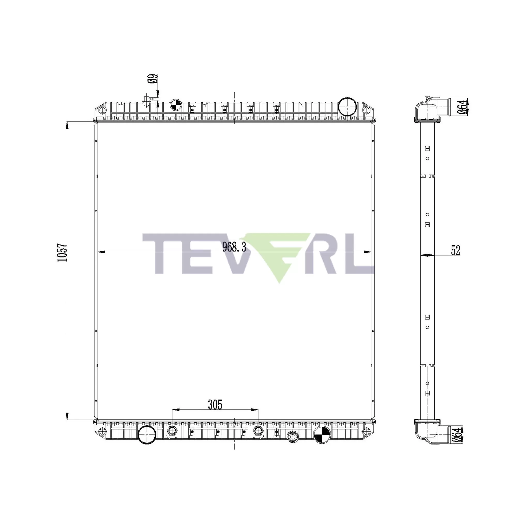 10101021 Freightliner Radiator with Oil Cooler