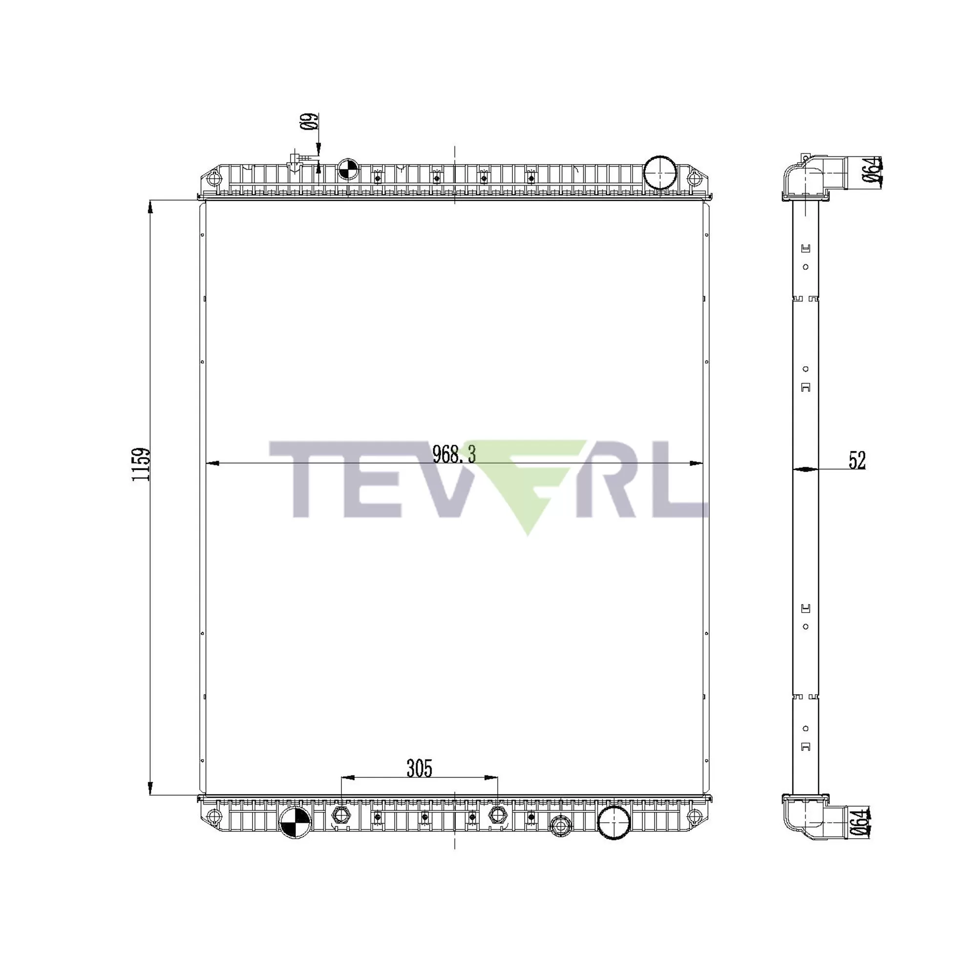 10101023 Freightliner Radiator with Oil Cooler