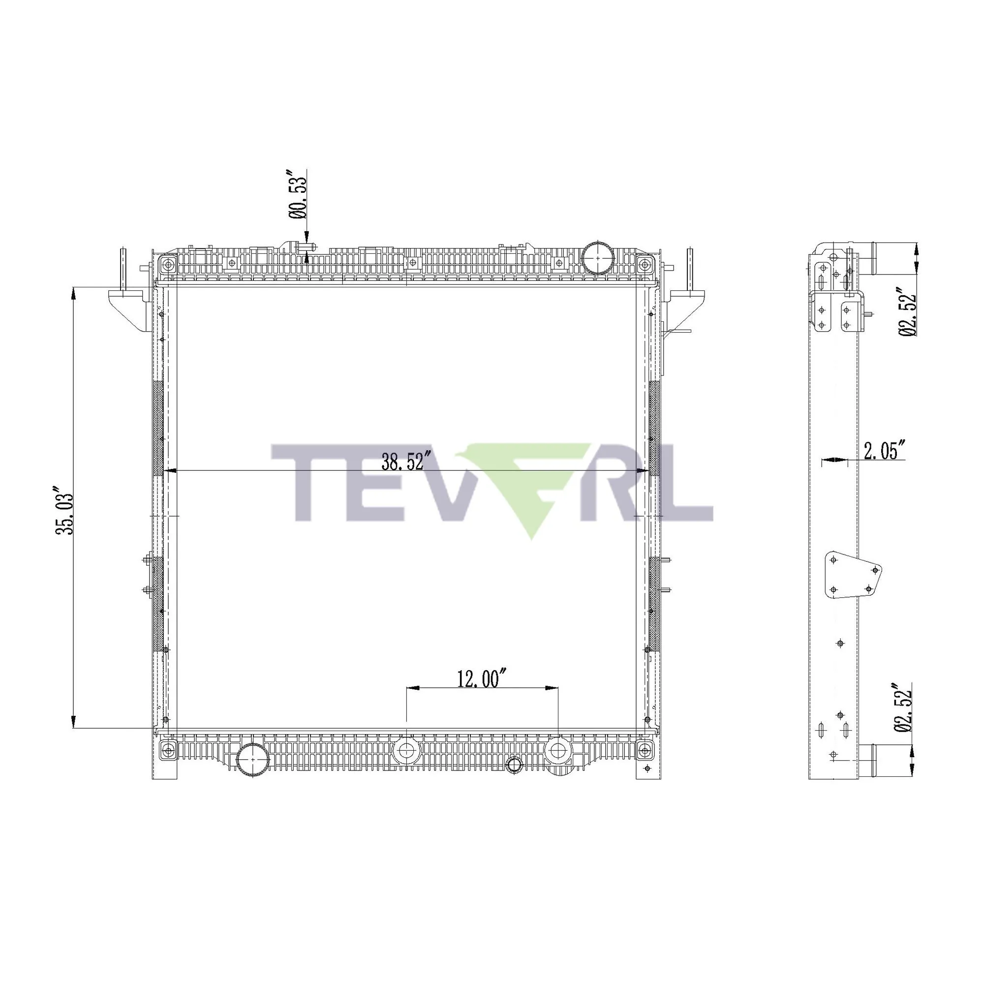 10101058 FREIGHTLINER RADIATOR FRAMED
