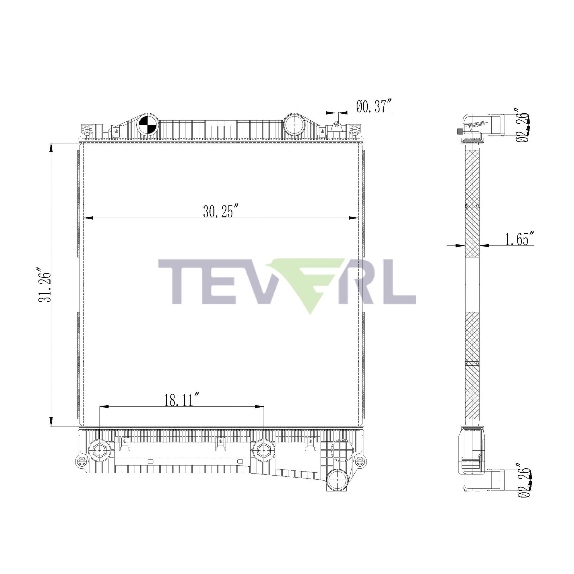 10201025 KENWORTH PETERBILT RADIATOR