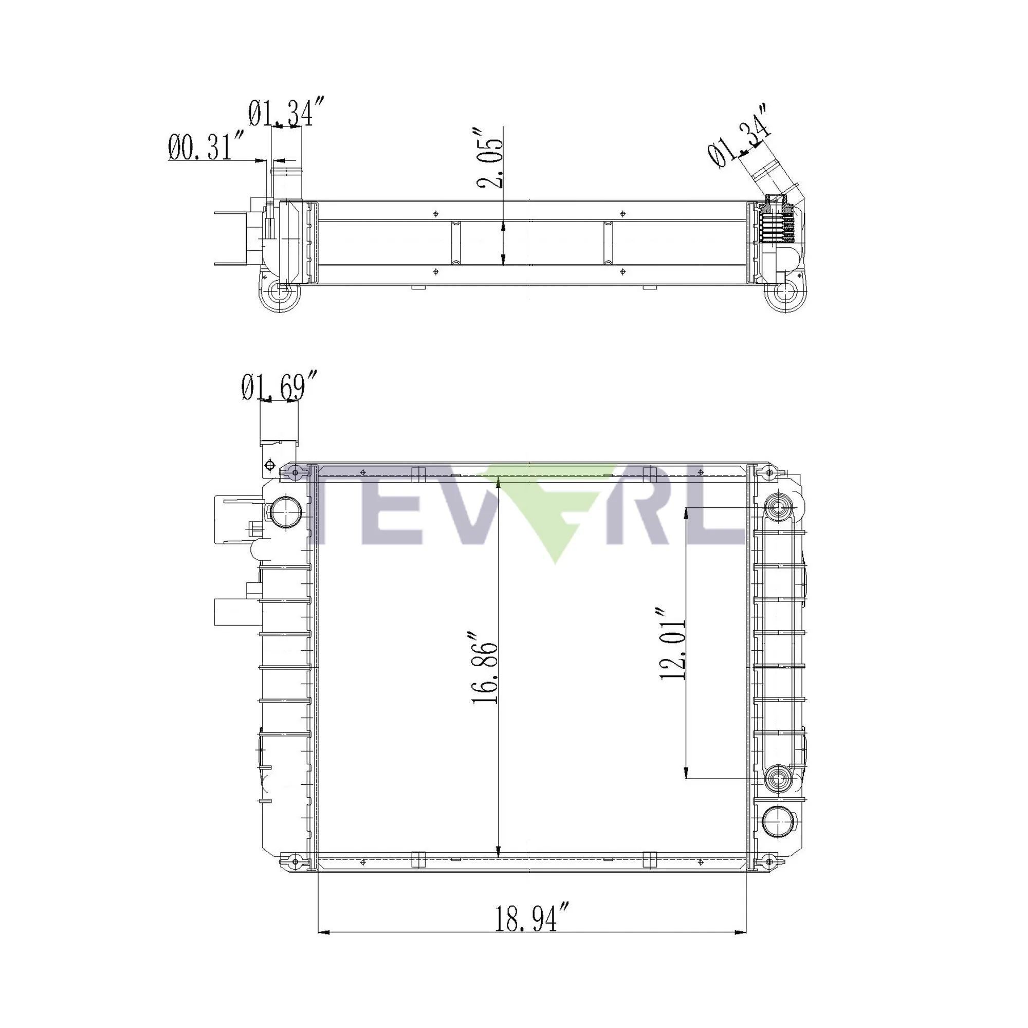 12001013 FORKLIFT RADIATOR