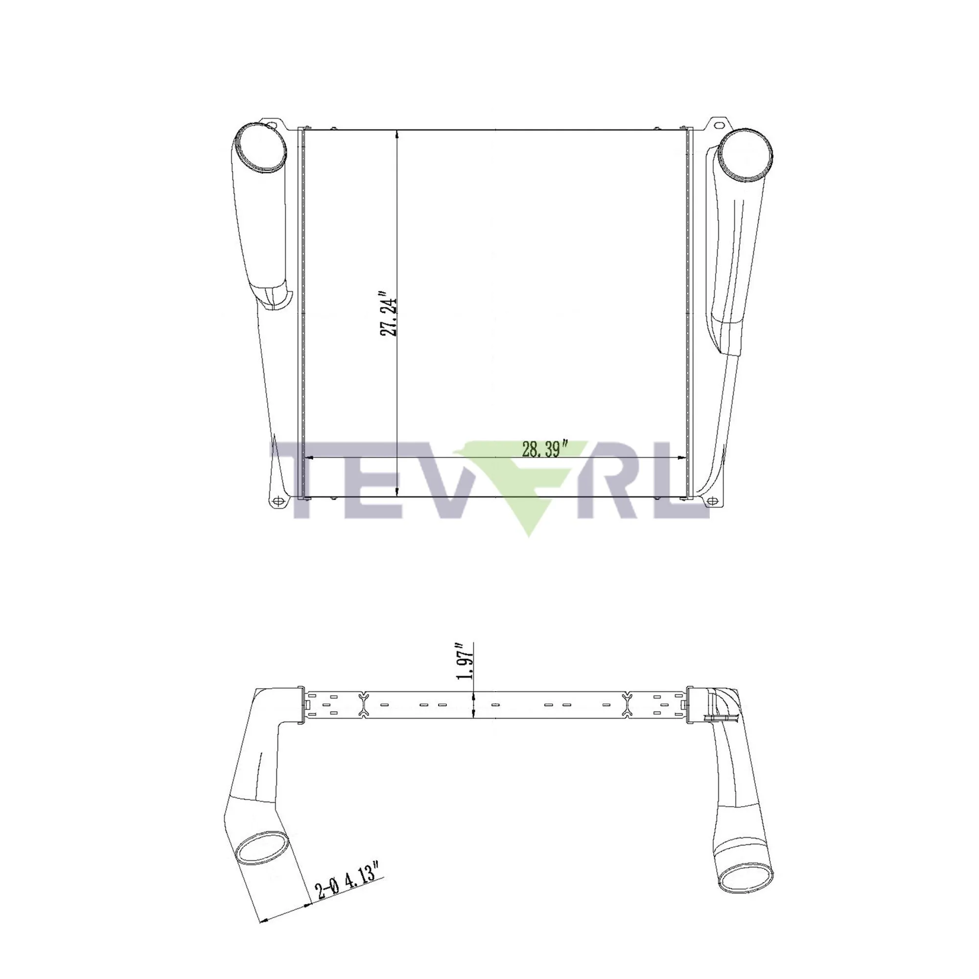 10202003 KENWORTH CHARGE AIR COOLER
