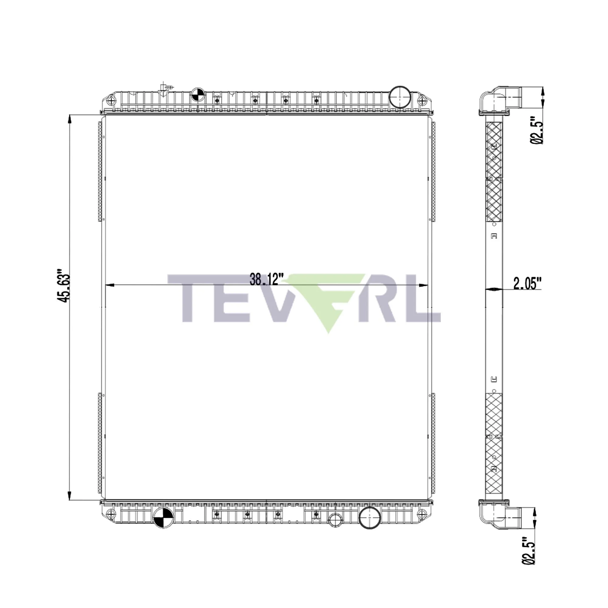10101022 Freightliner Radiator without Oil Cooler