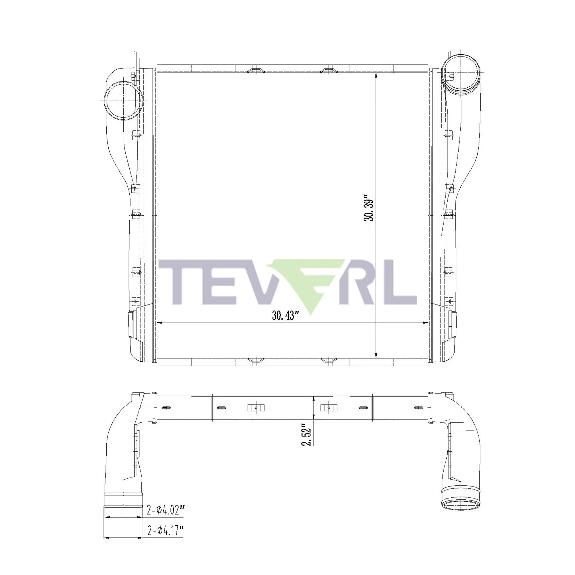 10202006 KENWORTH CHARGE AIR COOLER